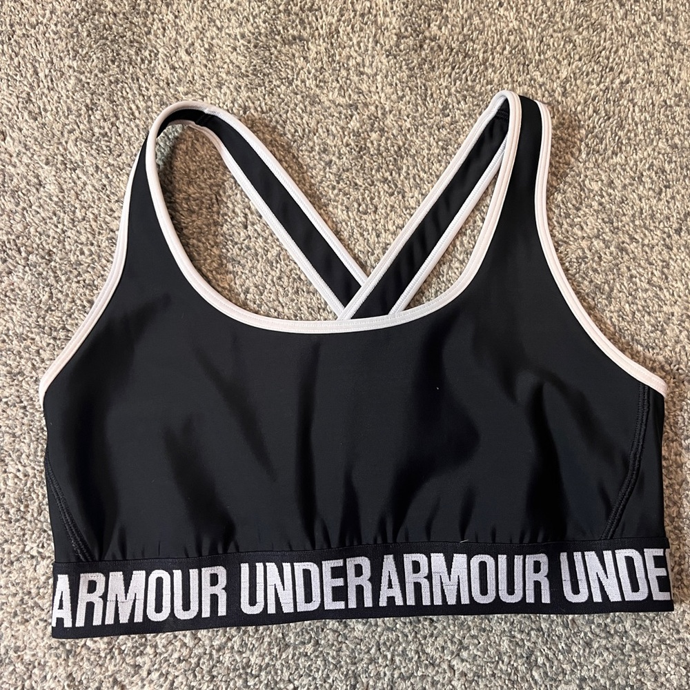 Under Armour Black and White Sports Bra